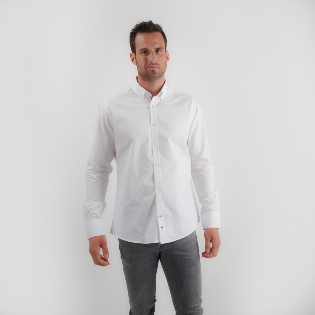 Individuell Design Weiß Elegante Normal Hemd 