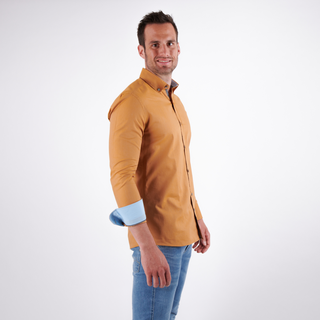 Herren Hemd ocker slim fit